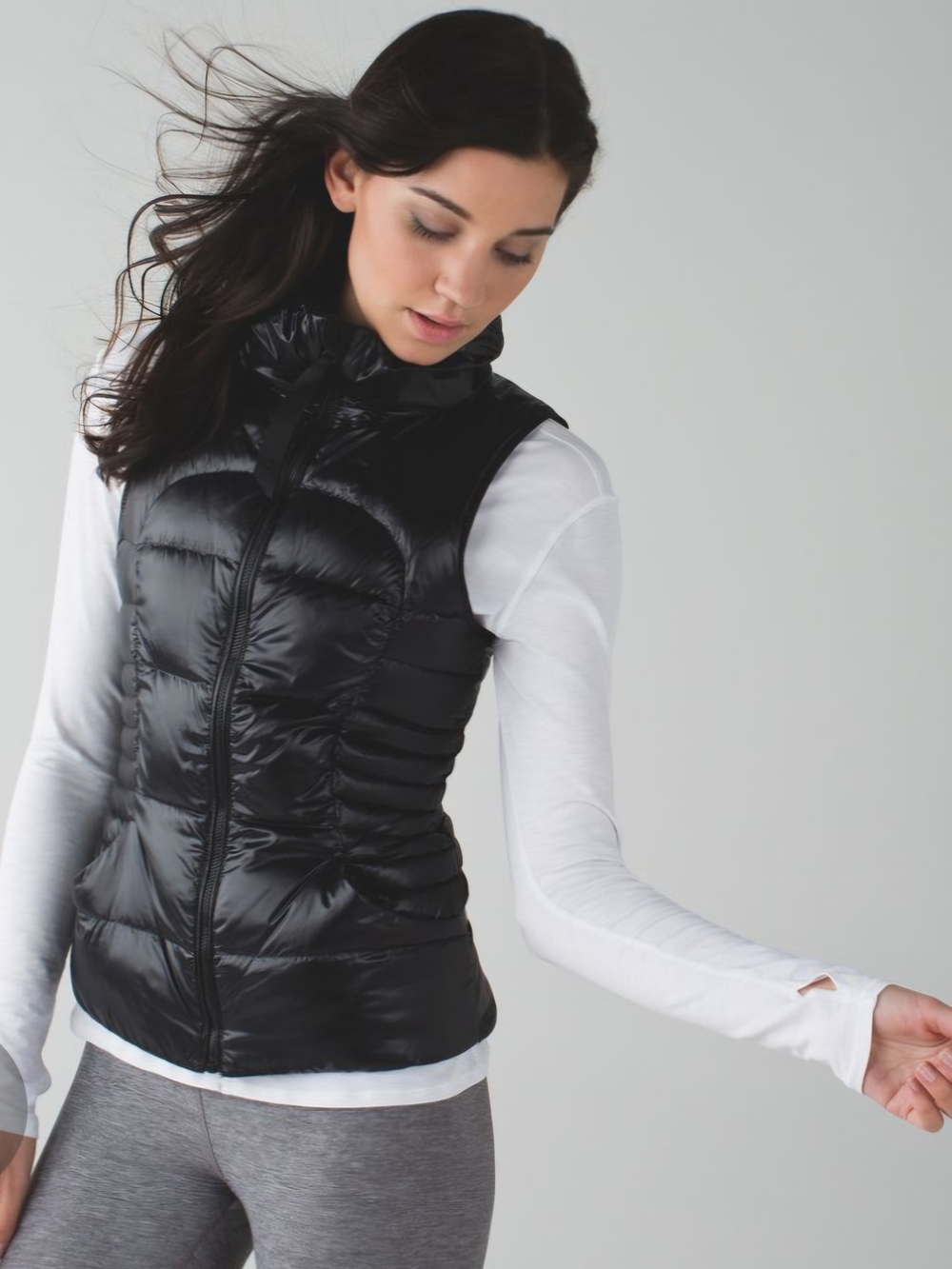 Lululemon Black Fluffin Awesome Quilted Down Vest for Women.